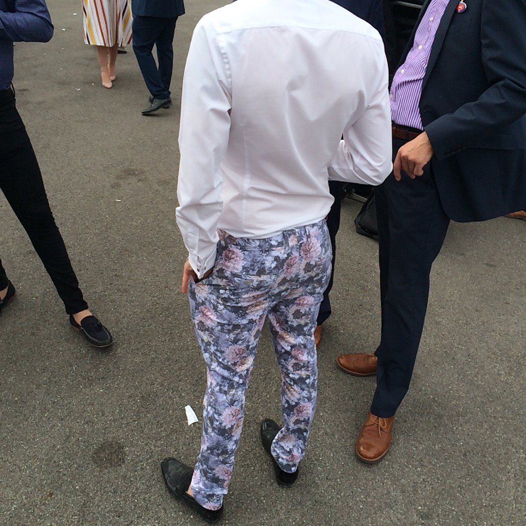 This lad obviously got dressed in the dark <a href="/NewburyRacing/">Newbury Racecourse</a> Saturday