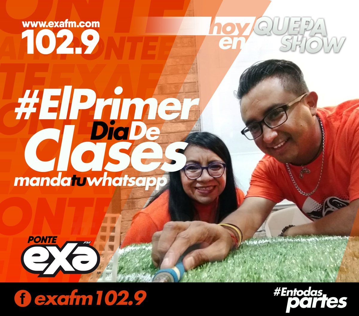ExaTehuacan's tweet photo. Comienza el nuevo ciclo escolar y que mejor manera de hacerlo que escuchando #QuePashow
Así que sintoniza el 102.9 fm justo ahora porque @AdyTeran @PiolinAldo y @JOSELUIS_KRN ya te esperan!! Mandales whats al 238 166 3900 con el HT de hoy #ElPrimerDiaDeClases https://t.co/EuGsL1cyO7