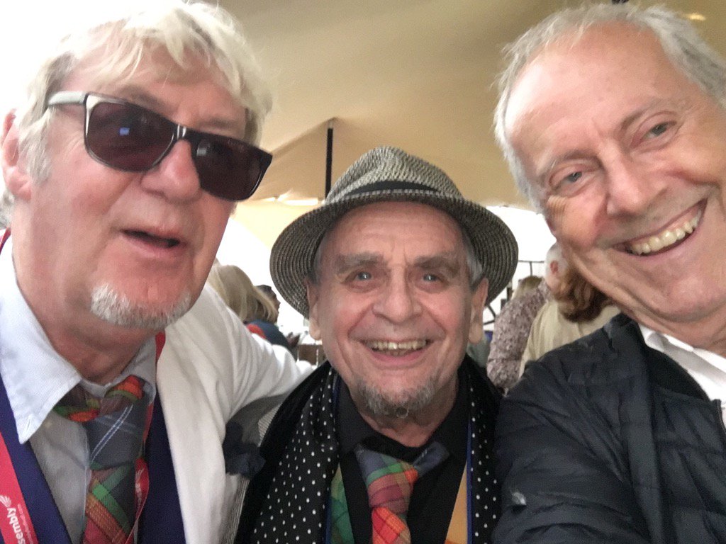 Honoured to be with John Bett saluting the great Sylvester McCoy - 75 today!  Happy birthday Sylvester! 