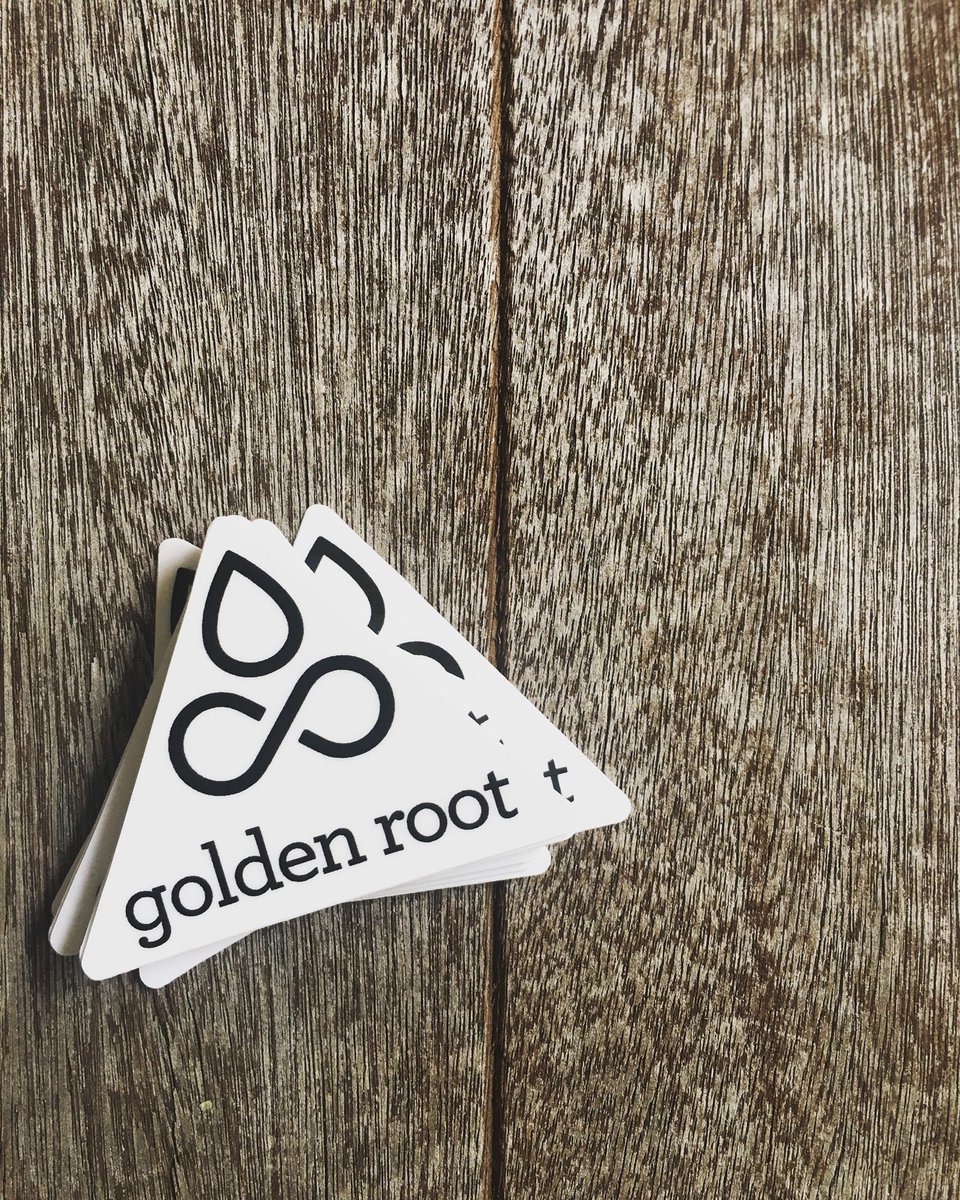 goldenroot_'s tweet photo. New Golden Root #stickers are in and weโre STOKED about it! โจ Thank you @stickermule! #itsthelittlethings #branding #swag #goldenroot https://t.co/BGHxa23nVL