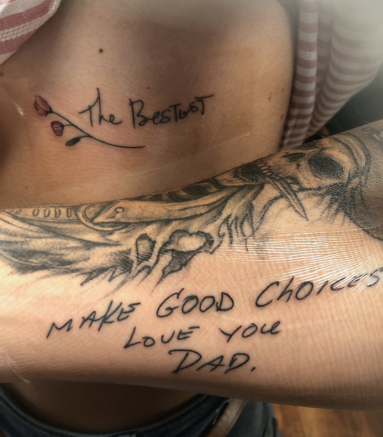 Love U Dad Love U Mom Tattoos On Wrists