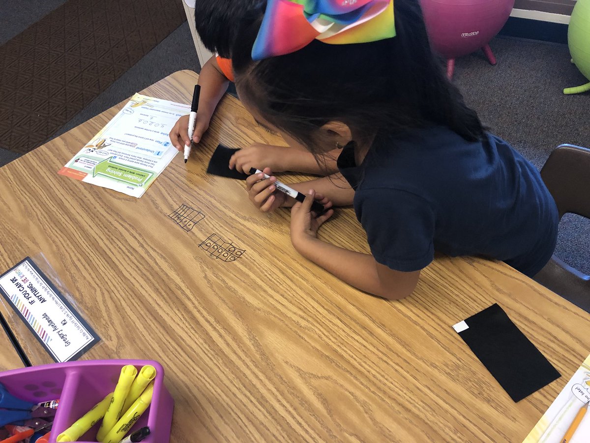 KandyKaneTech's tweet photo. learning to solve word problems using a variety of strategies!! [making 10, counting on, diagrams, doubles] #K2CanToo https://t.co/7hwyMVBuz9