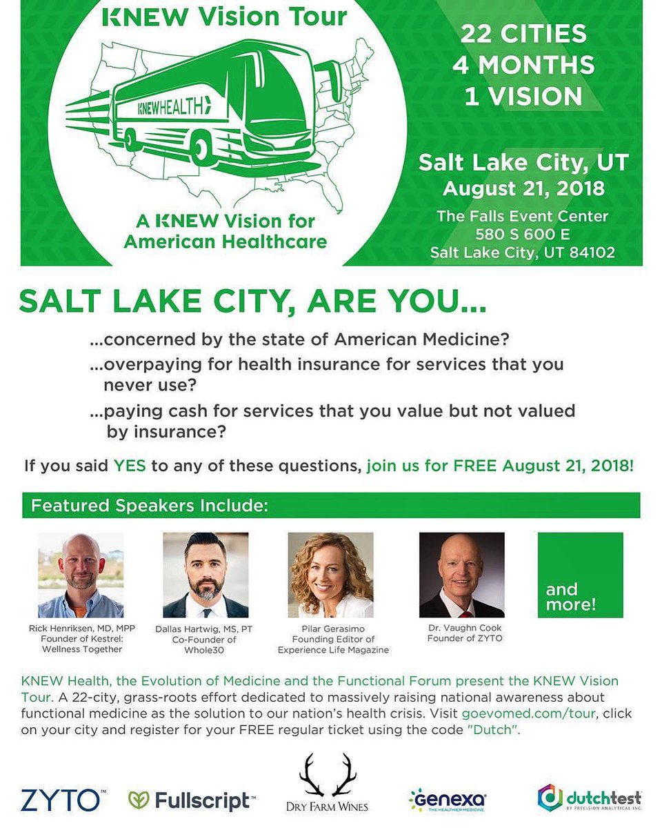 DutchTestLab's tweet photo. We'll see you TOMORROW Salt Lake City! #dutchtest #precisionanalytical #knewvisiontour #intergrativemedicine #funtionalmedicine #functionalforum https://t.co/hYInZHFBfZ