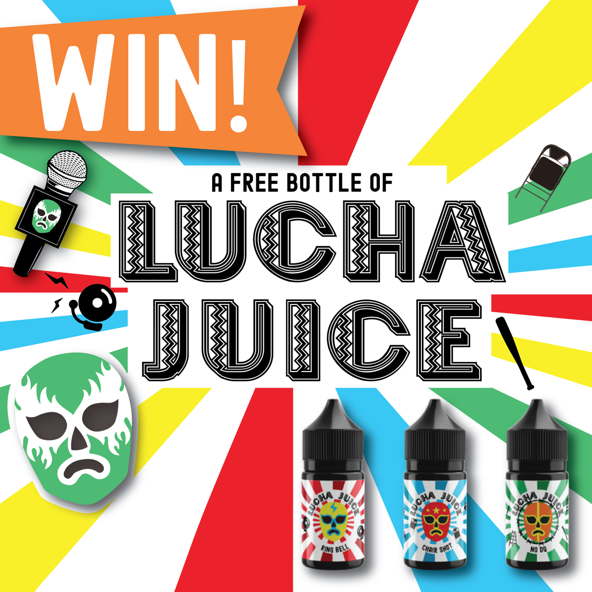 LuchaJuice's tweet photo. Want to #WIN some free Lucha Juice? Then check out @vapourdepot Facebook page for our exclusive #SummerSlam competition! 🔥 https://t.co/r1XvAadggb