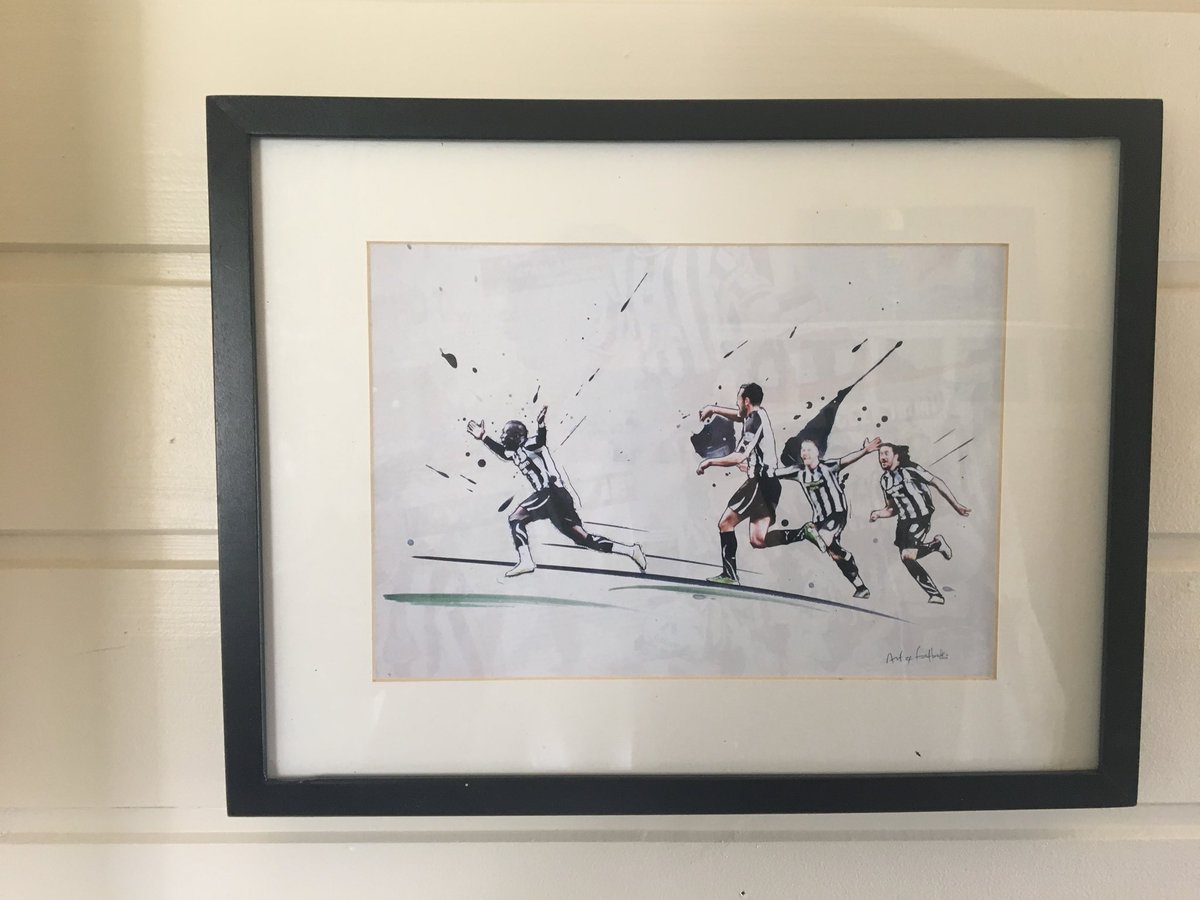 Phoo_Fighter's tweet photo. One of the first pictures put up in our new place. Absolutely love it. Thanks @Art_of_Football. #ripcheicky #nufc https://t.co/ZYqgKh2nMl