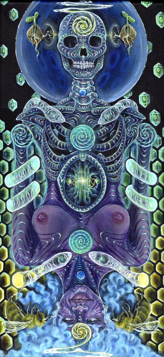 jagwired_art's tweet photo. #art #artwork #artist #visionaryart #visions #arte #bees #honey #rebirth #life #source #trippy #skeleton #growth #green #love #connection #seeds #meditate #chakras #artistsoninstagram #consciousness #selflove #beautifulbizarre #curlyhair #thirdeye #skull #goddess #sunday https://t.co/UxGQXhZTy4