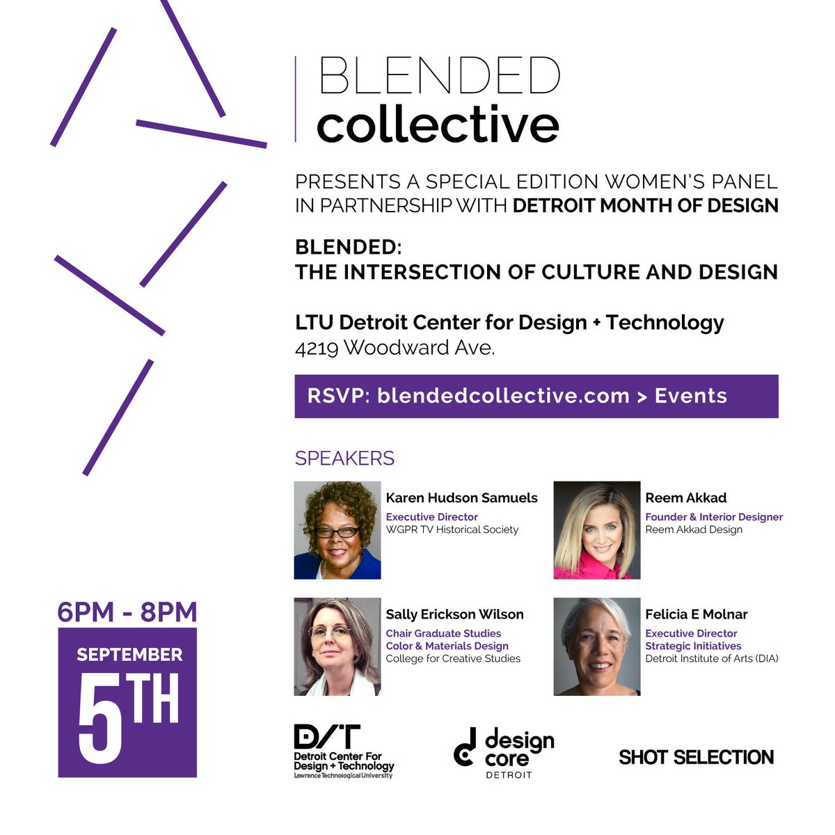 Excited to host these amazingly talented ladies from Reem Akkad Design, WGPR TV, @diadetroit and @ccs_detroit RSVP link in bio. Thanks to our partners @designcoredet, Detroit Center for Design + Technology and Shot Selection. #Detroit #Design #CityofDesign #DetMoD2018