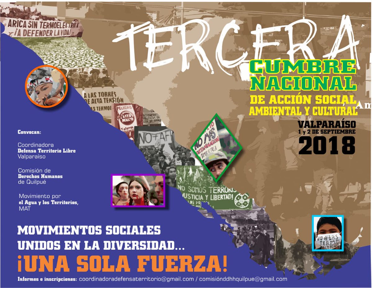 ReneSquellaSoto's tweet photo. En Valpo se viene la 3era Cumbre Nacional de Acción Social, Ambiental y Cultural. Ojo a las Organizaciones Sociales!!! https://t.co/4mmTUqD6do