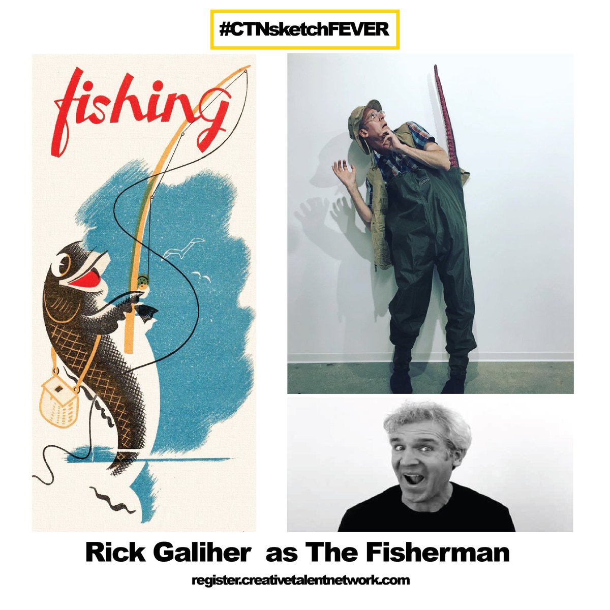 atcsg's tweet photo. #RickGaliher  is taking us on a high seas adventure as the Fisherman. He’s got his bait and he’s ready to catch something big. Come and see what he’s hook tonight only at #CTNSketchFEVER https://t.co/lk9PyfsPPh
Learn more about Rick Galiher
https://t.co/HByzYbGHNL https://t.co/oTztxOCwfl