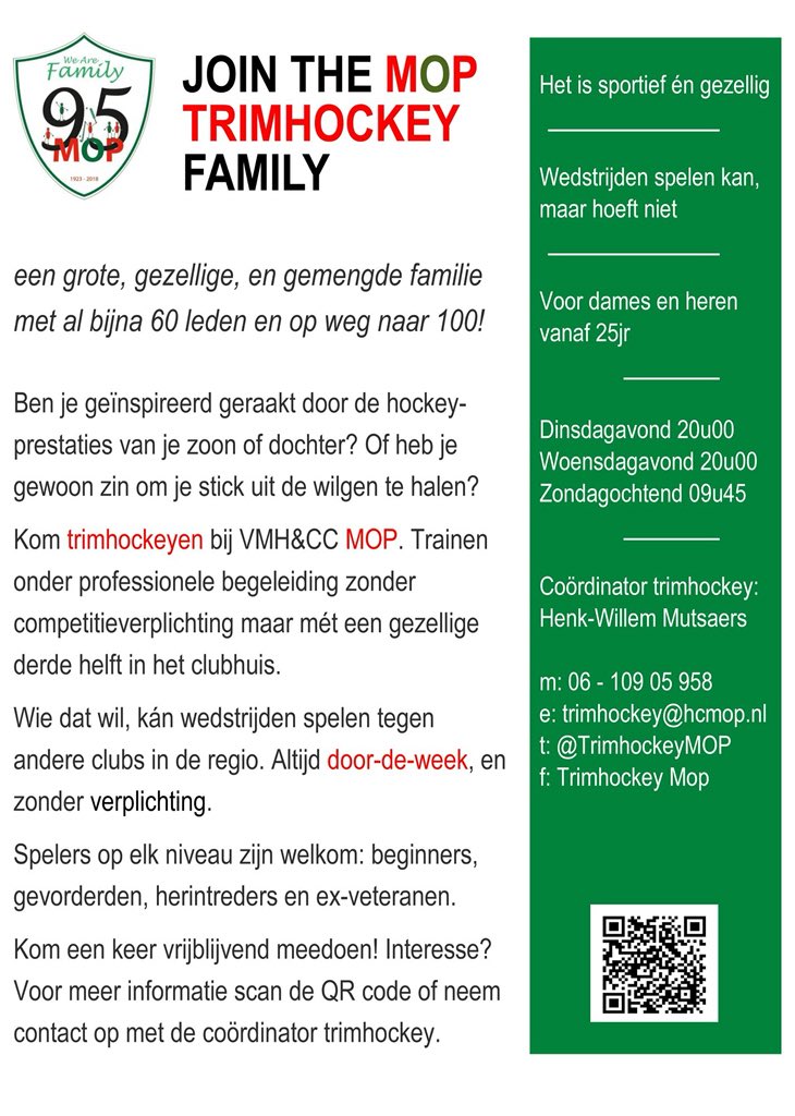 We are family! Join de MOP Trimhockey famiy! <a href="/hcmop/">VMH&CC MOP</a>