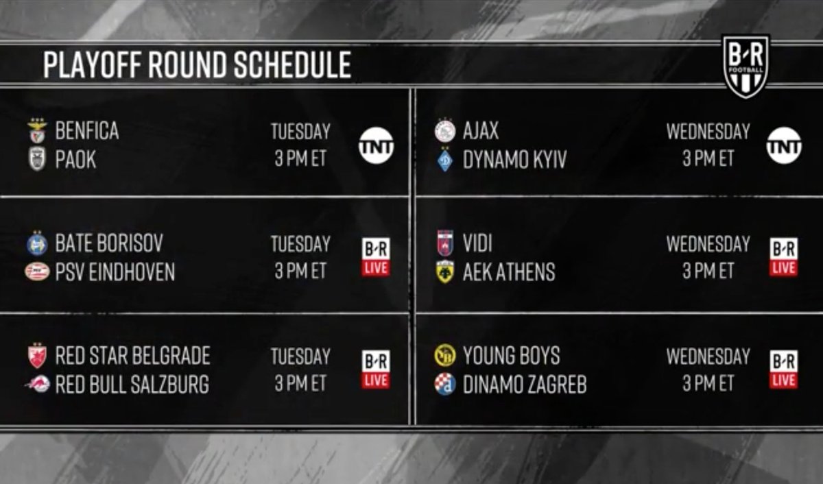 champions league schedule tnt