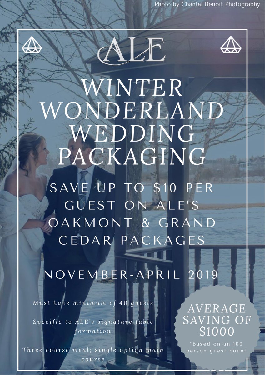 To have and to hold... even when it gets cold!  Host your wedding this winter at ALE and SAVE! 

#ottevents #ottawa #weddingday #winterwedding #613eats #613events #ottrestos