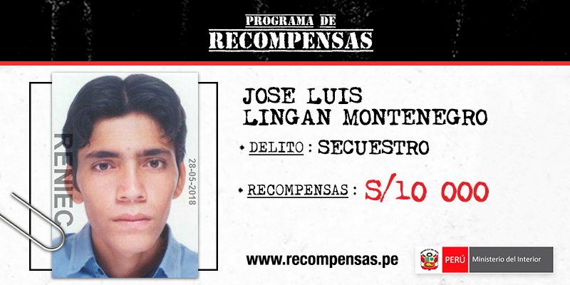 MininterPeru's tweet photo. Si tienes información sobre este prófugo buscado a nivel nacional, denúncialo a la central del Programa de Recompensas 📞 0800-40-007. La llamada será gratuita, segura y anónima. #QueEllosSeCuiden
Encuentra la lista completa ➡️ https://t.co/G5FklA2JB0 https://t.co/QoH0g6w5P2