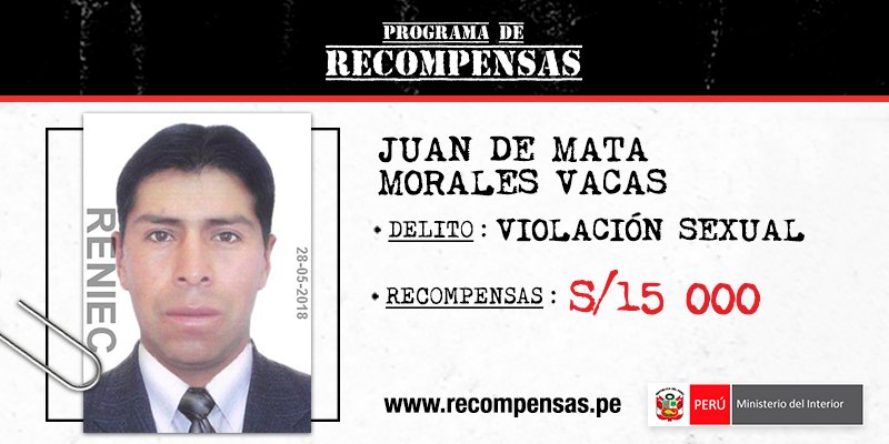 MininterPeru's tweet photo. Si tienes información sobre este prófugo buscado a nivel nacional, denúncialo a la central del Programa de Recompensas 📞 0800-40-007. La llamada será gratuita, segura y anónima. #QueEllosSeCuiden
Encuentra la lista completa ➡️ https://t.co/G5FklAkksy https://t.co/Qznm9DtFBB