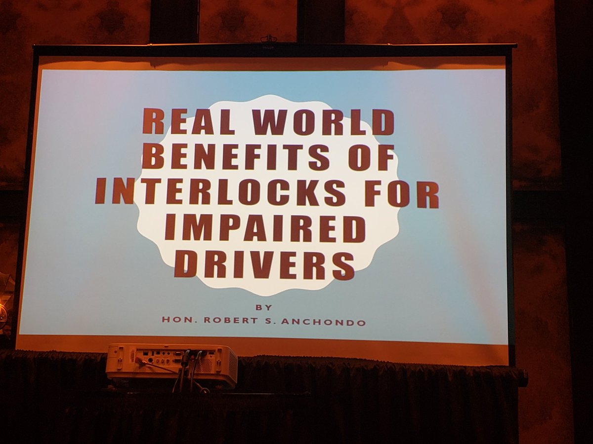 TIRFCANADA's tweet photo. 'Real World Benefits of Interlocks for #ImpairedDriving' is presented by Judge Robert S. Anchondo, DWI Court, El Paso, Texas. "We have to be the creative arm of increasing public safety. Ignition interlocks are helping us have safer communities &amp; are effecting change." #safety https://t.co/hZJRmVqDpJ