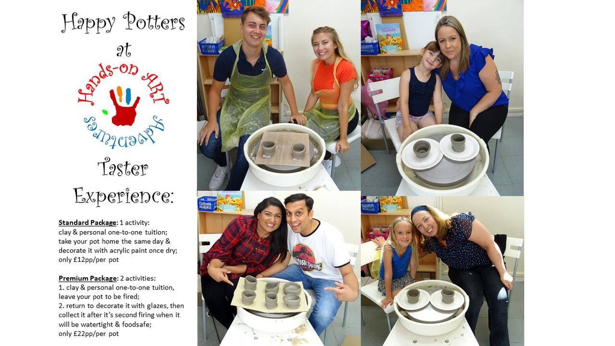 ACreativeHunt's tweet photo. Happy holiday Potters at @hands_onart Give us a call and book your "Taster Experience" to "throw" a pot on a spinning wheel! Personal, one-to-one tuition provided to help you along the way.  Suitable for ages 5+ (grown-ups too)
https://t.co/Ks7RcEaNjC #Surrey #berkshire #art #fun https://t.co/45FuHxPyne