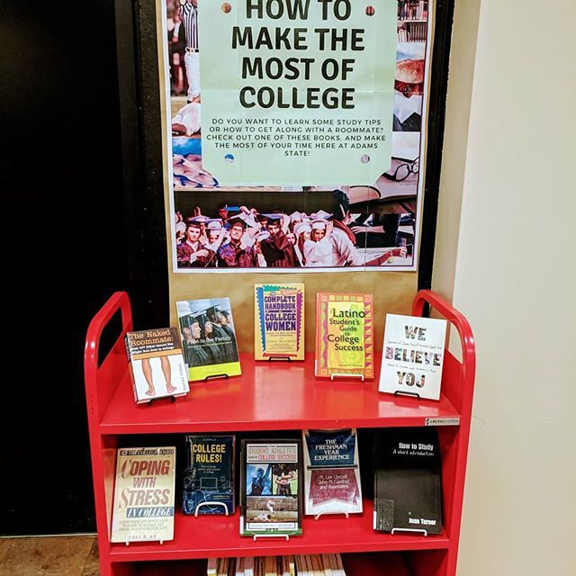 NielsenLibrary's tweet photo. Welcome back, Grizzlies! Are you ready to make the most of your college years? Then check out our display on the first floor of #nielsenlibrary. We want you to do more than survive college. We want to help you enjoy every minute! https://t.co/XHxElCJs25 https://t.co/EcTsTEkqMZ