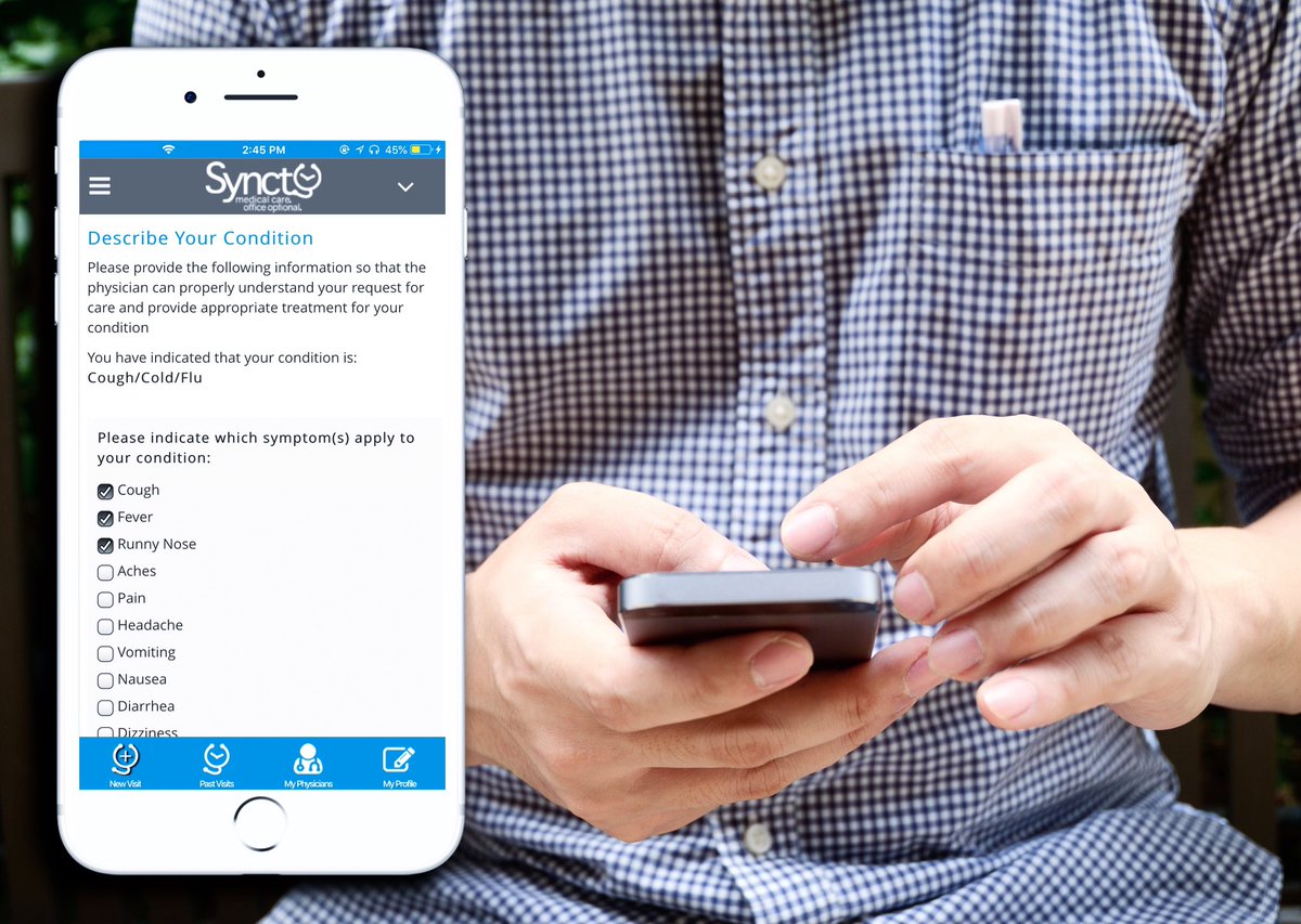 SynctMD's tweet photo. Need to visit your doctor but only have an hour lunch break to do so? We get it. Receive efficient care from your physician with Synct, anywhere and any time.
.
.
📲 Download our mobile app to get started today.
.
.
#telemedicine #mondayblues #birminghamalabama #virtualcare https://t.co/zS5zqqGtDT