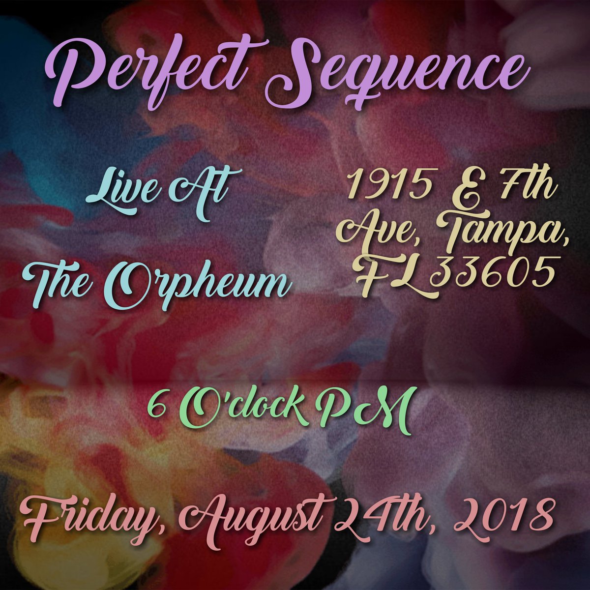PerfectSequence's tweet image. THIS FRIDAY!!! We will be playing @TAMPAOrpheum with a bunch of incredible acts!! Tix are $10, come rock with us 🎸🥁😁 #perfectsequence #alternativerock #swflmusic #Tampa #livemusic #orpheum #ybor #rock #bassguitar #guitar #drums #keyboard