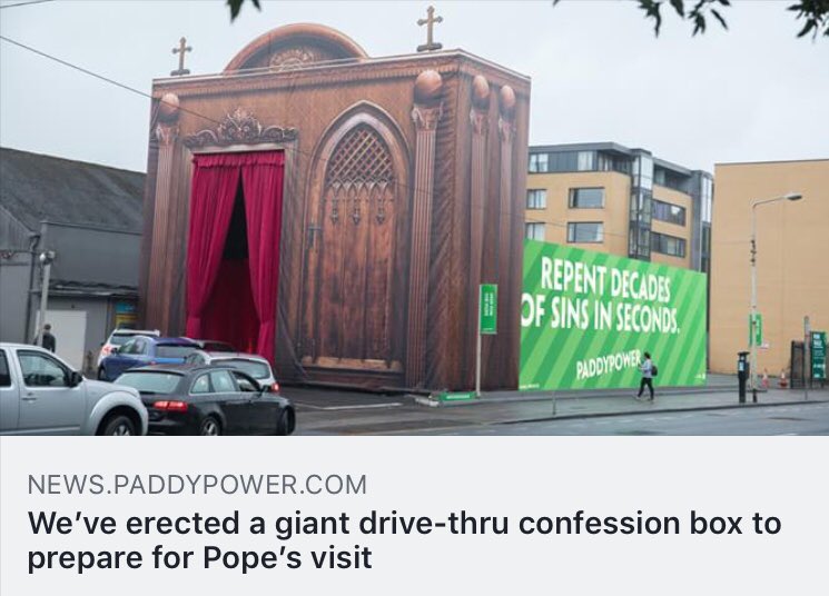 Oh Ireland...what are ya like? 😂 #PopeVisitsIreland #Confession #DriveThru
