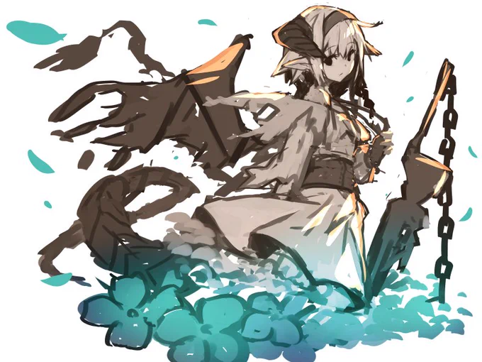 #深夜のひっそり落書き昔かいてて忘れ去られていた落書きUPして寝ます!少女は待ち続ける、大切な場所を守りながら。人間が滅んでも、文明がなくなっても。「人にしてあげる」と言ったあの人間を・・・ 