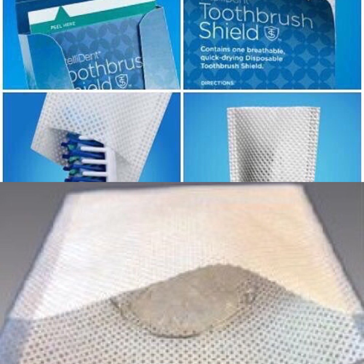 PHDServices's tweet photo. If you want to protect your toothbrush, keep it away from the aerosols floating around your bathroom as well as the bacteria breading inside plastic covers/cases.  Try disposable @IntelliDent1 Toothbrush shields https://t.co/dixBgrfp1S