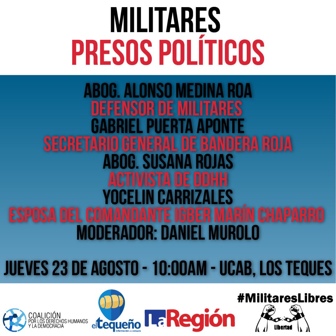 Los esperamos!!!! La lucha continua hasta lograr la libertad de todos nuestros #PresosPolíticos