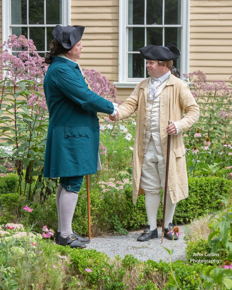 1stFootGuards's tweet photo. Members of the #OldColonyMilitia were lucky enough to participate in the 1768 gathering at the Dorothy Quincy homestead, portraying various important figures in Boston’s Revolutionary history. Photos by the great John Collins. #revolution250 https://t.co/MdkiqND8PZ