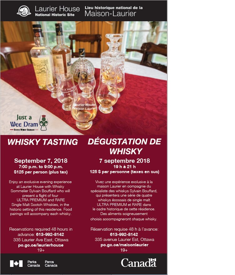 Guy_Theriault's tweet photo. INVITATION! Amateurs de #whisky rare, vous êtes cordialement invités à une soirée exclusive à la #MaisonLaurier à #MonOttawa en compagnie du spécialiste Sylvain Bouffard le 7 sept à 19h. Réservation requise 613-992-8142 125.00$ pp (taxes en sus). 
https://t.co/a2eY1uIvYV … https://t.co/OGVaq9bsrw