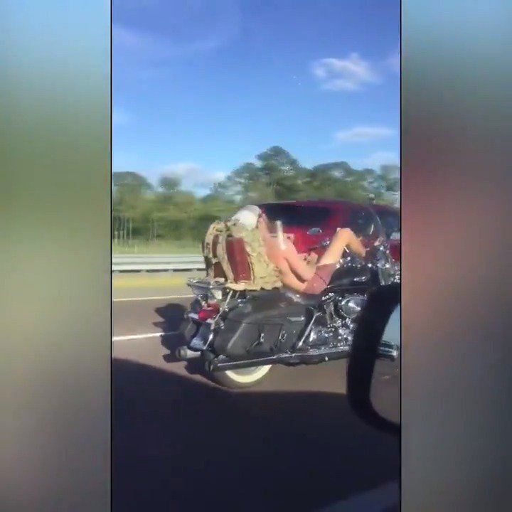 Check out #FloridaMan riding his motorcycle with his feet through South Florida yesterday. His feet! https://t.co/qYihFkM6K4
