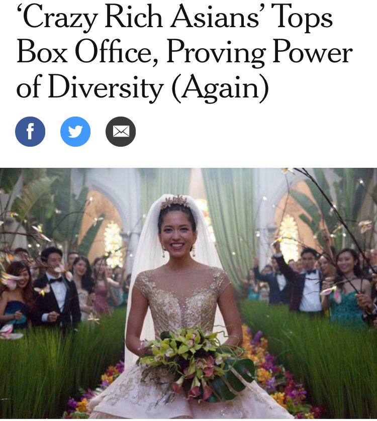 jamesCchen's tweet photo. #1 Box office this weekend !
#1 romcom this year!
Already made their $$ back!
** All Asian studio feature **
#diversity and #inclusion in Hollywood. Just the beginning !
β€οΈπͺπΌβπΌ #crazyrichasians #goldopen #RepresentAZN #firststepnextstep https://t.co/qimNA9CNxX