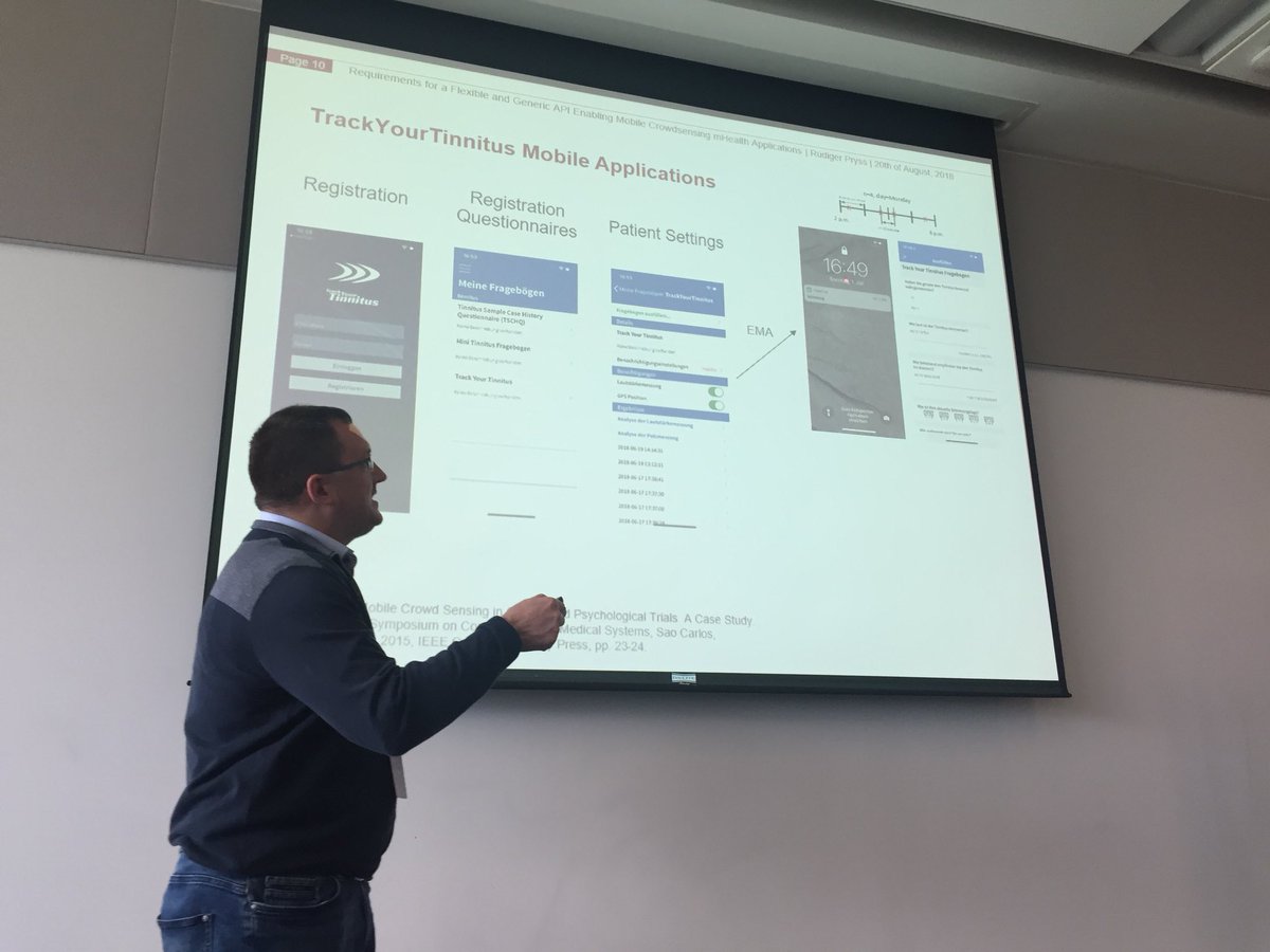 RESACS_WS's tweet image. Rüdiger Pryss is up next: “#Requirements for a Flexible and Generic #API Enabling Mobile #Crowdsensing #mHealth Applications. #RESACS2018 #RE18