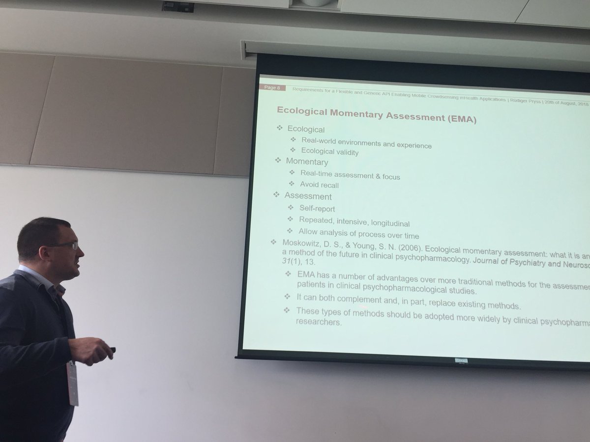 RESACS_WS's tweet image. Rüdiger Pryss is up next: “#Requirements for a Flexible and Generic #API Enabling Mobile #Crowdsensing #mHealth Applications. #RESACS2018 #RE18