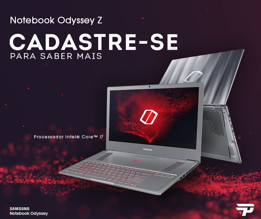 paiNGamingBR's tweet photo. Leve seu jogo para outro nível com Notebook Odyssey Z da @SamsungBrasil!

Faça o cadastro nessa página para receber uma promoção imperdível 👉 https://t.co/fvQuapirIE

#NotebookOdyssey #IntelPelaPartidaPerfeita #Samsung #LinhaOdyssey #LinhaGamer #NotebookGamer #UpdateYourGame https://t.co/A81Kxb2MHE