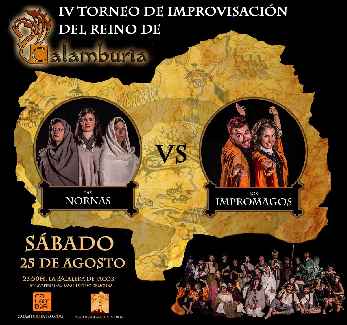 Calamburteatro's tweet photo. Un nuevo combate os espera en la @escalera_jacob. Es su segundo partido y no están dispuest@s a perder ¡URIA URIA! #calamburia #impro #felizmartes
🎟️ https://t.co/NyxZToBvie https://t.co/gy2lT6JgyE