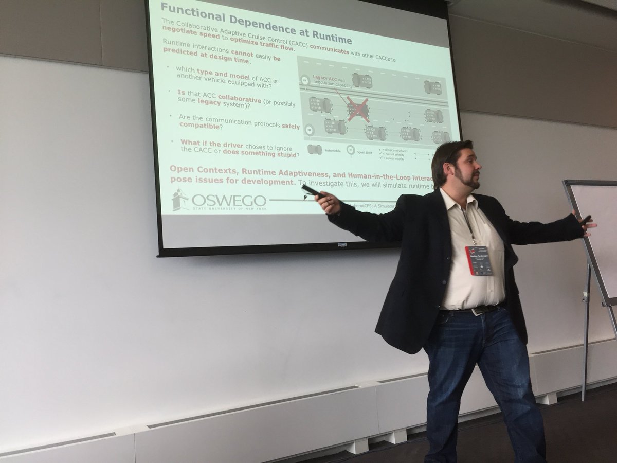 alknauss's tweet photo. Bastian talking abput functional dependencies at runtime @BTenbergen @RESACS_WS #AirborneCPS https://t.co/v9PAY7sySW