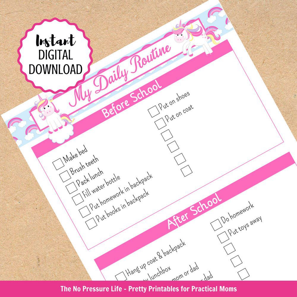 Get back in the school groove with a fun routine chart that will help kids get organized!   #backtoschool #chorechart etsy.me/2L9OFcr
