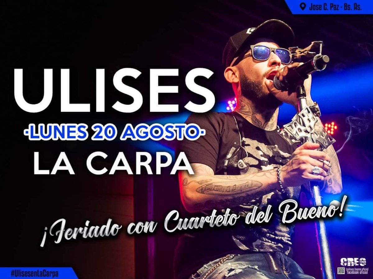 CronicaTropical's tweet photo. Hoy20Hs #HoyLun20AgostUlisesEnLaCaroaDeLaMusica @UlisesBuenoSOY en @CarpadelaMusica JoseCPaz20Hs #CuartetoDelBueno en BsAs #FiestaUlisera #TodosALaCarpa https://t.co/ljiDZJFYxw
