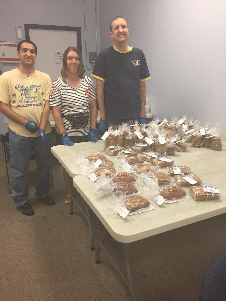 Goodwillconnect's tweet photo. Goodwill Connections Sarnia participants were busy today packaging up their baked goods and making the last of their orders for tomorrow’s sale 🙂 https://t.co/rtEISuVwQQ