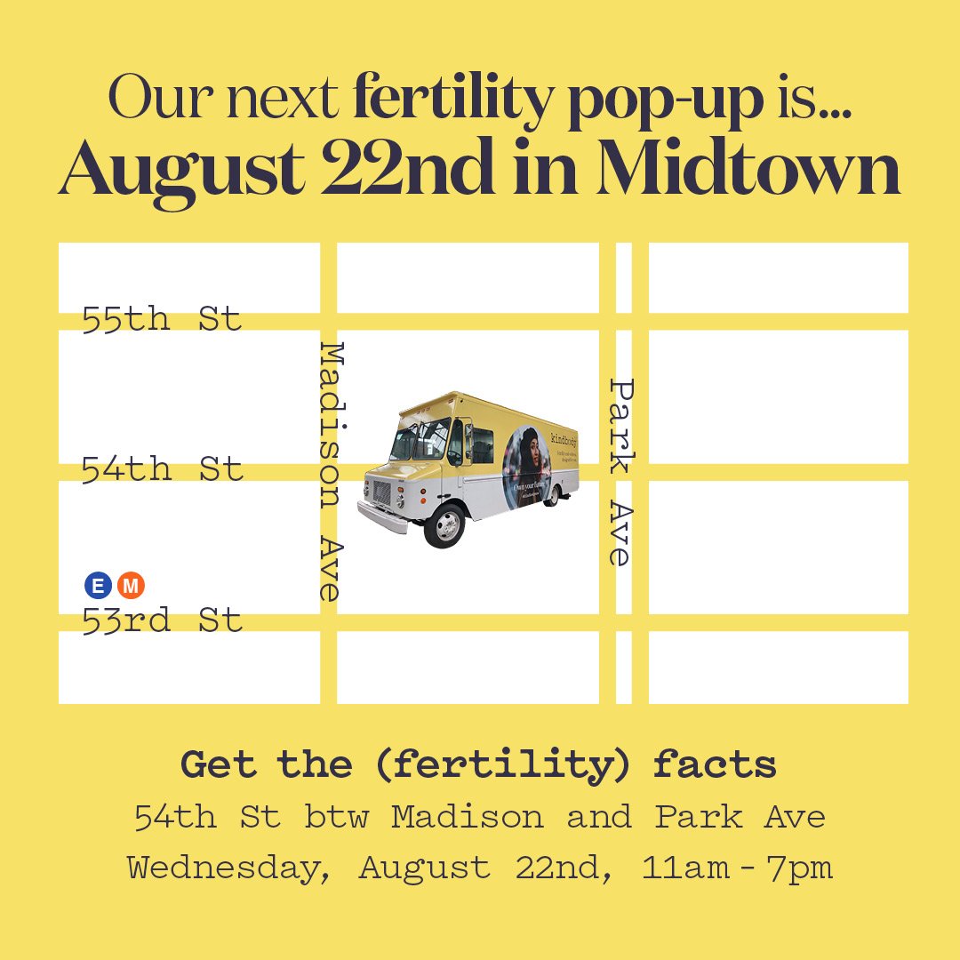 SilverRebecca's tweet photo. For anyone interested in a #fertility test and consultation (on the house), #Kindbody's next fertility pop-up is Wednesday in Midtown! Get more info at https://t.co/s7t7v8OlL0. https://t.co/eFG93u86i6
