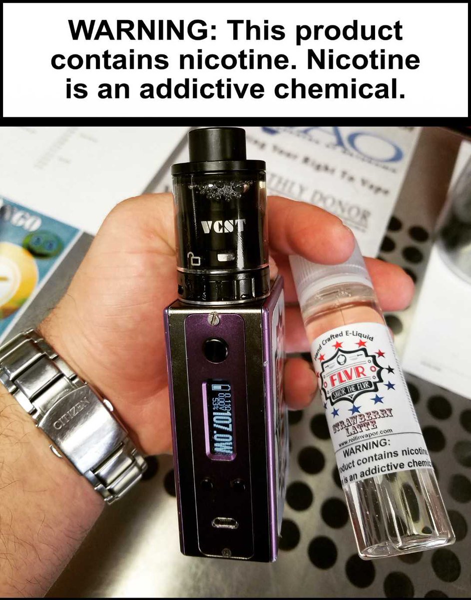 RollinVapor's tweet photo. This Strawberry 🍓 Latte ☕ by @flvrtulsa is amazing in the #vcst! Available in-store and at https://t.co/UnYBvwPUDQ! #teamrollinvapor #teamflvr https://t.co/uNbXFbGFS4