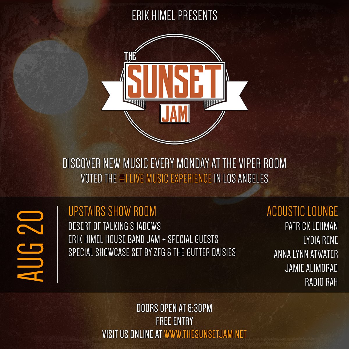 JamieAlimorad's tweet image. Tonight at 11 downstairs at @theVIPERroom #MusicMonday #la