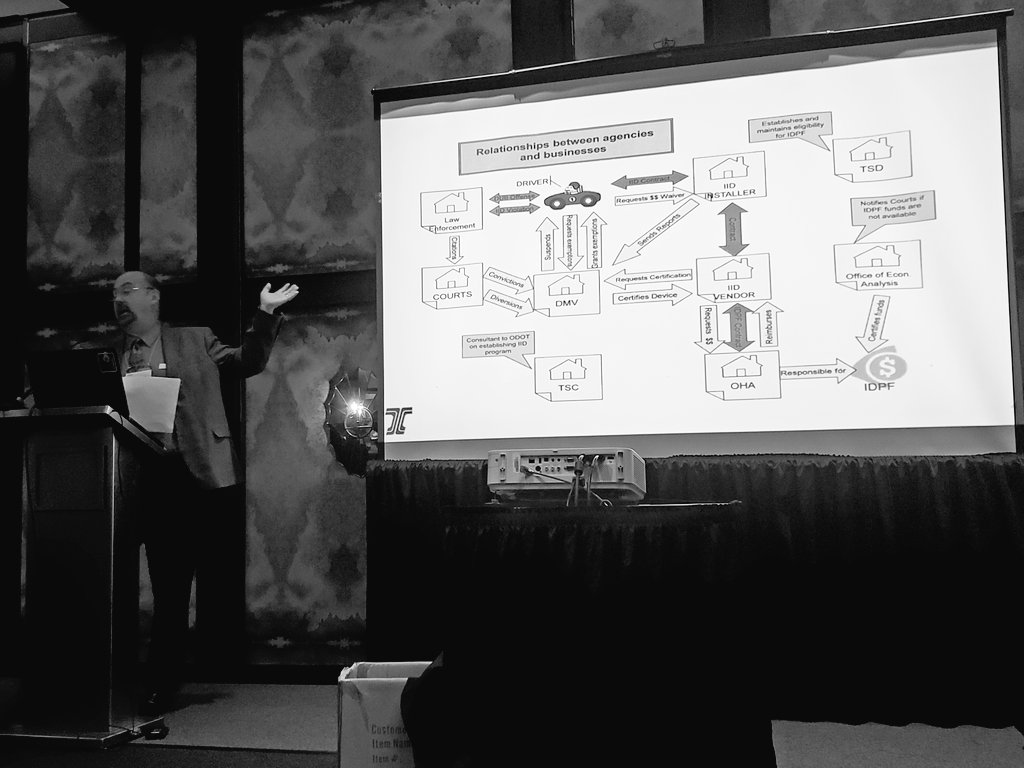 TIRFCANADA's tweet photo. "We need to come forward to the legislature with one voice." - Troy Costales, Director,  #Oregon Highway Traffic Office presenting 'Legislation, Administrative Rules &amp; ISO Certification - The Oregon Story at @2018interlock in #Austin #Texas https://t.co/aNQc3IgHQR