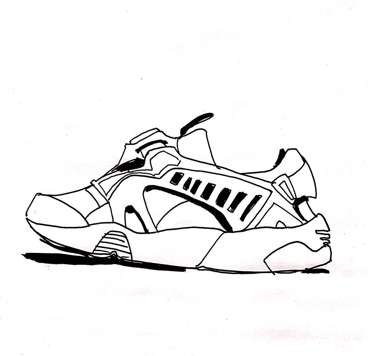 puma sneakers drawing