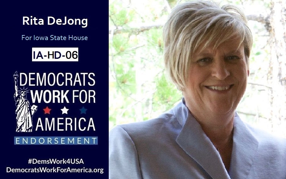 DemsWork4USA's tweet photo. 🔁#IOWA #HD06 #Election2018
Support RITA DEJONG #IAHD06, & @DemsWork4USA
Read👉https://t.co/vmcdOUbJq2
#YesWeCan #FlipItBlue #WinBlue
#IAlegis #IApol #IApolitics #IA04 #IA #Democrats #progressives #moderates #NPP #NPP2018 #Healthcare #Medicare #Medicaid #BlueWave #DemsWork4USA https://t.co/Y2A7jrdSnD