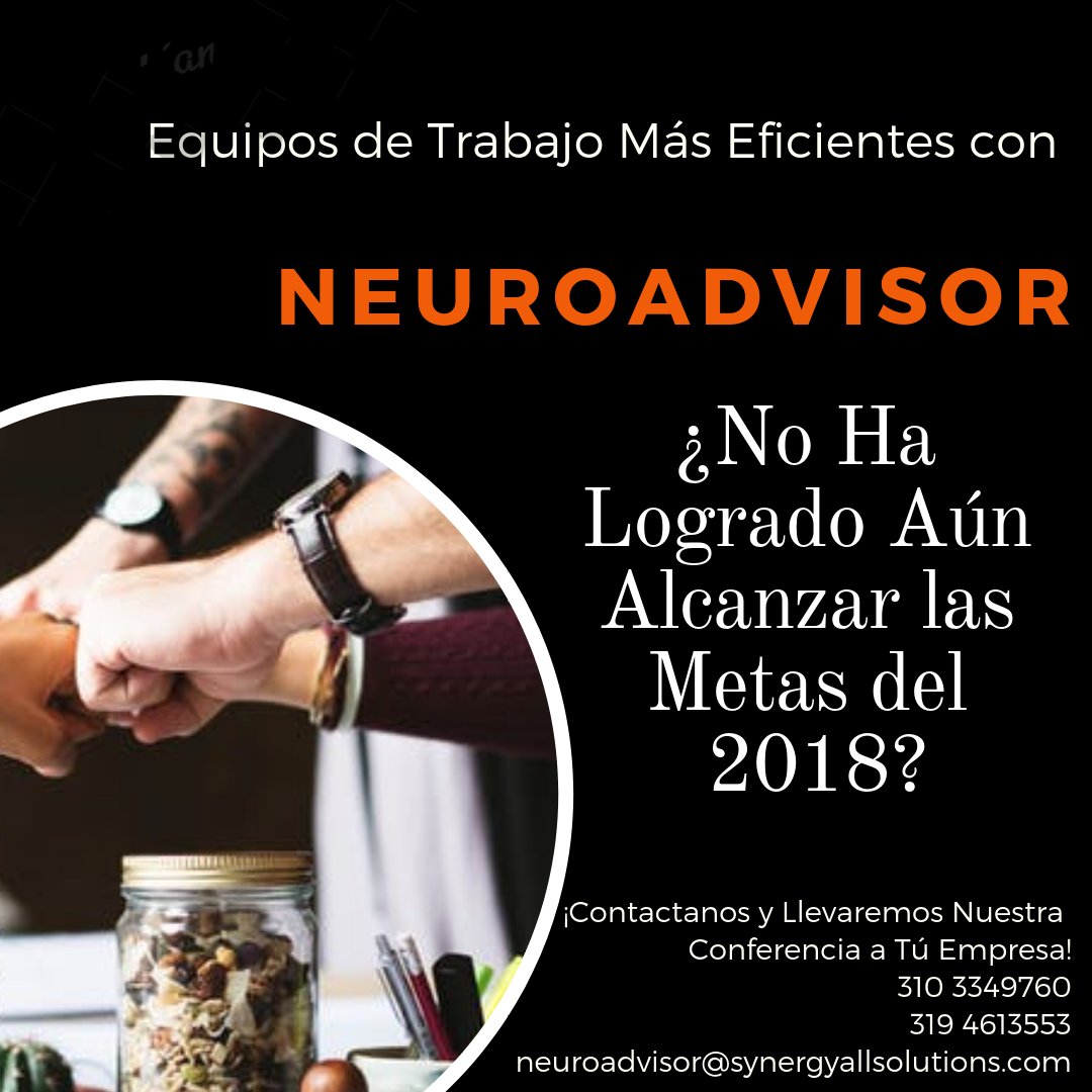 drneuroadvisor's tweet photo. ¿No ha podido alcanzar los resultados esperados con su equipo de trabajo?
¡Contactanos Ahora! y Conozca Nuestros Programas de Seminarios y Conferencias Organizacionales e Individuales 
Whatsapp 310 3349760 - 319 4613553
neuroadvisor@synergyallsolutions.com
#neuroadvisor  #coach https://t.co/Tt5oIKEqCN