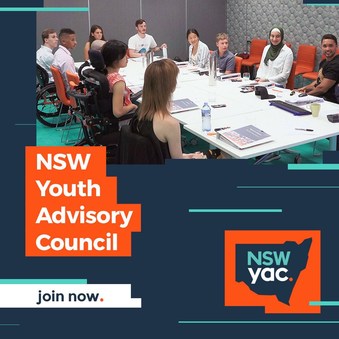 youthlawaus's tweet photo. If you're between 12 and 24, live in NSW and want to make a difference, apply for the 2019 NSW Youth Advisory Council: https://t.co/kjZb2g98Yr #acyp #haveyoursay #ncylc #lawstuff #lawmail #childrenslaw #clc #communitylegalcentre #childrights #auslaw #crc #youthlaw #legaladvice https://t.co/Hpa1YxI31B
