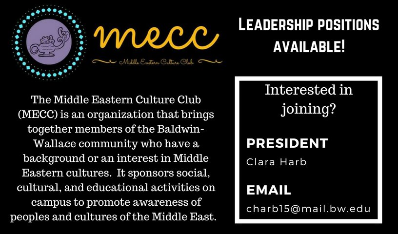 BWU_MECC's tweet photo. Come check out MECC's booth at the involvement fair this Friday, August 24th, on the West Lawn from 5PM-7PM. We will see you there! https://t.co/xMAs6dGwNe