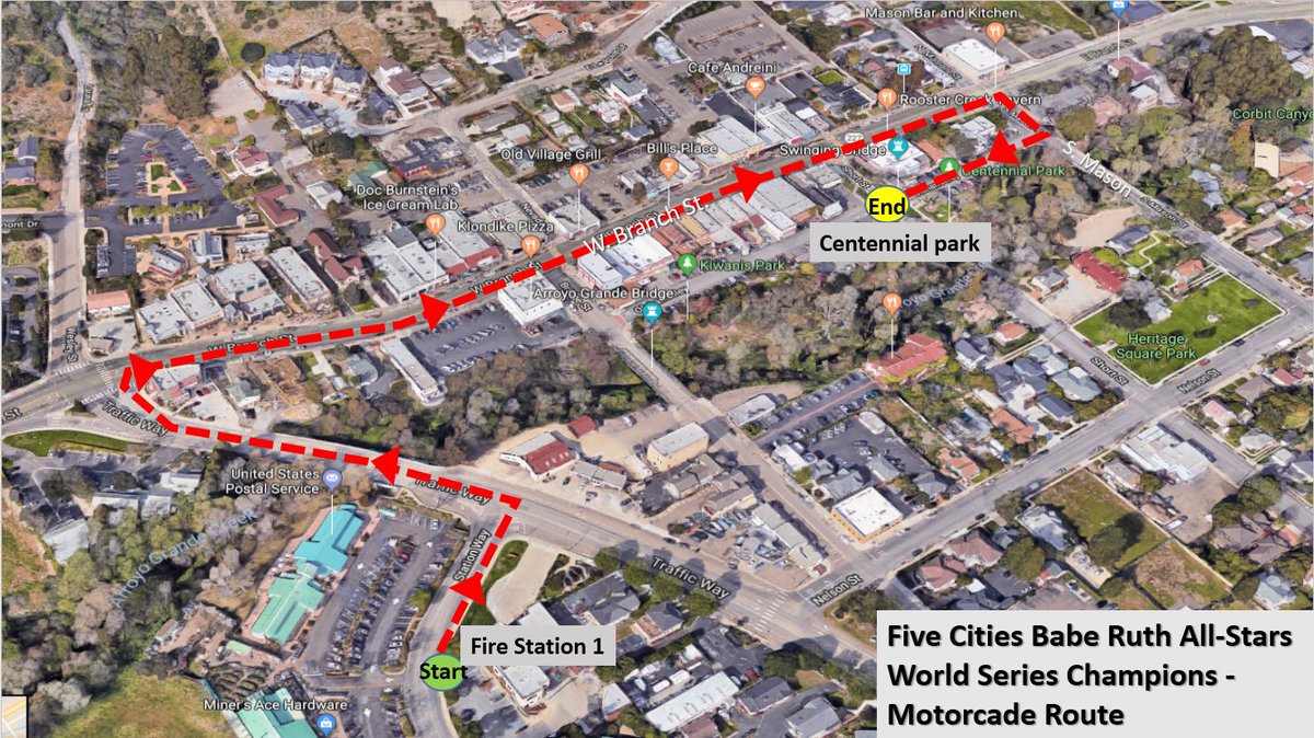 ArroyoGrandeCA's tweet image. The celebration honoring 2018 Babe Ruth World Series Champions from Five Cities Youth Baseball will be this Wed, Aug 22nd at 6 PM beginning with a motorcade through the Village of #ArroyoGrande and ending at Centennial Park with presentations by local officials. #hometownpride