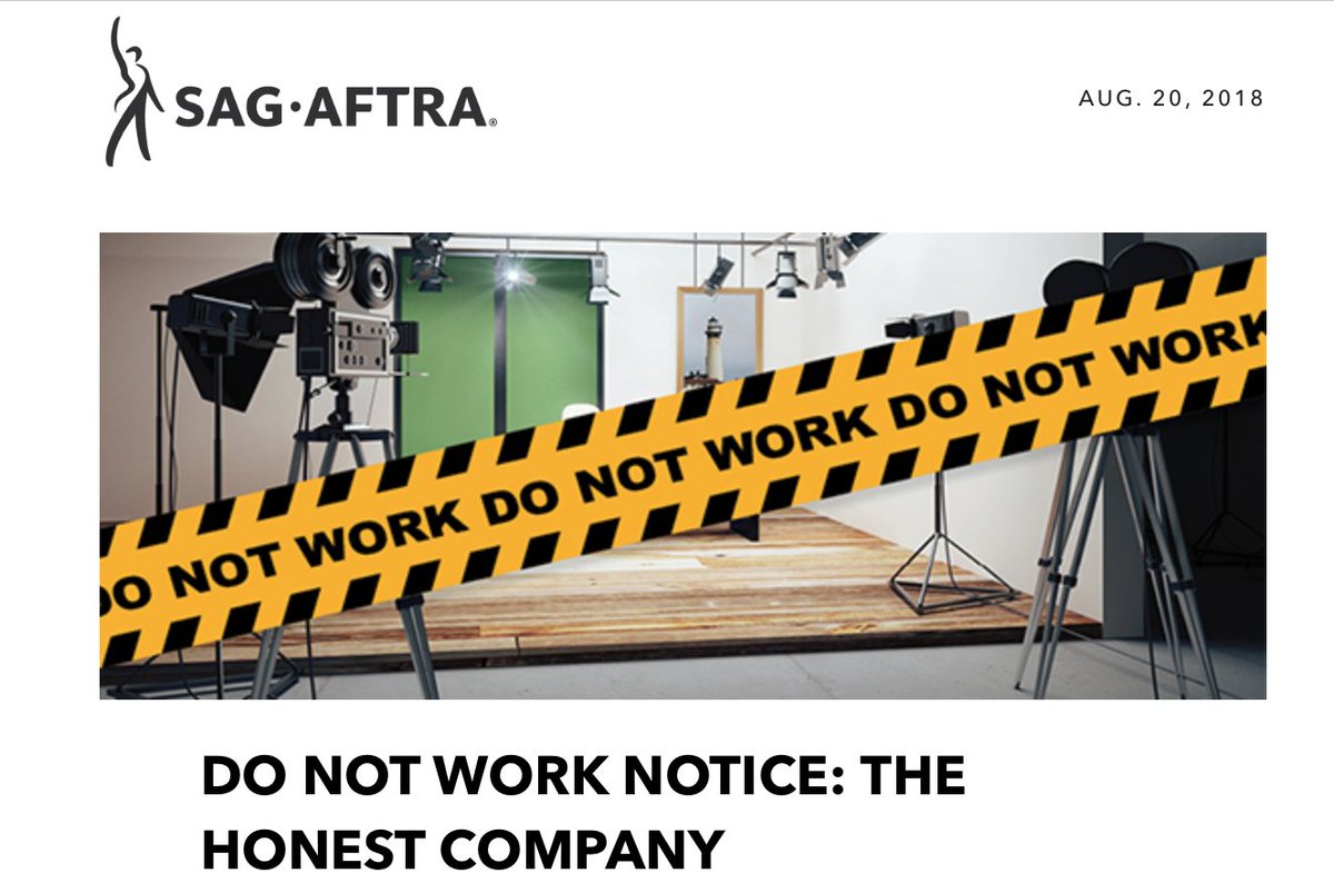 RalphsLMathers's tweet photo. @DEADLINE @sagaftra @killianswrkshop @sagaftra just sent out #DoNotWork notice for @honest. Looks like a deal has NOT been reached? So @honest doesn't want to pay a fair wages? Hmmmm. #StoryDeveloping #adsGounion https://t.co/u3OGQRib8A